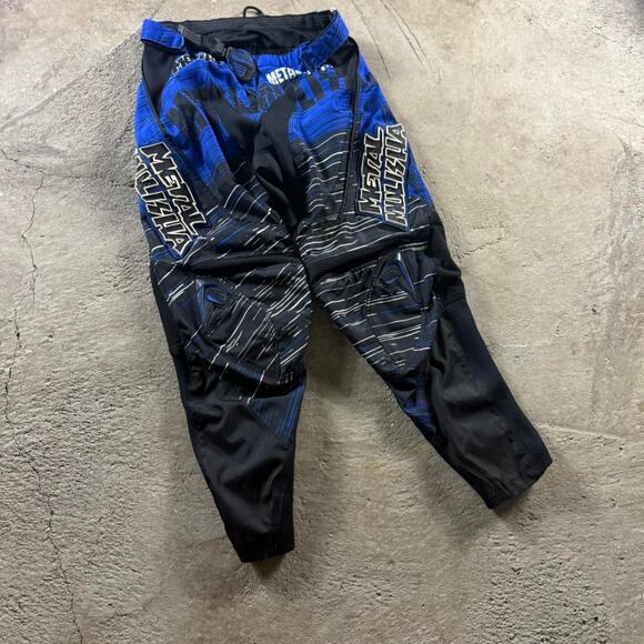 Vintage VTG Y2K Blue Black Metal Mulisha Moto Pants - Picture 4 of 8